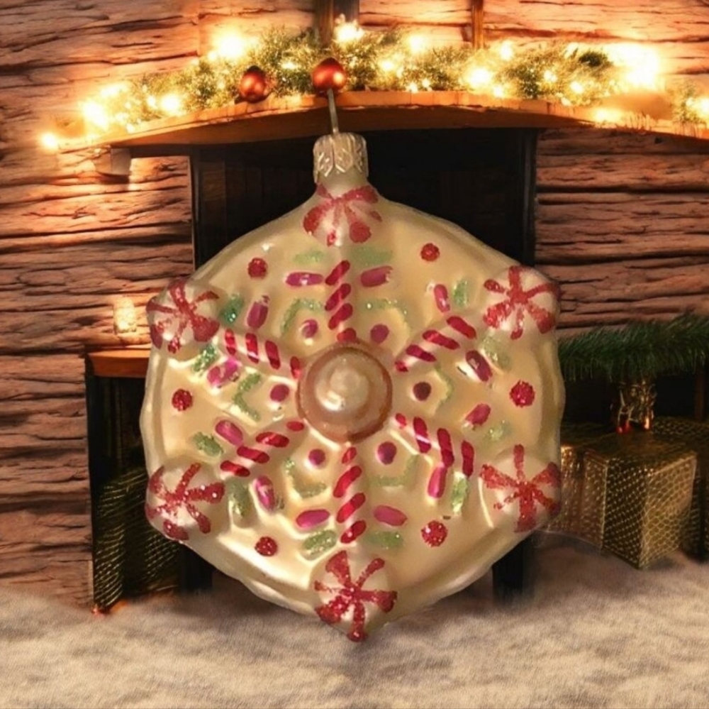 Christmas ornament vintage candy 🍭 canes  peppermint glass sparkles pret